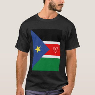 Camiseta Bandeira do Sudão do Sul Coração Sul-Sudanês Nação