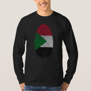 Camiseta Bandeira do Sudão Impressão Digital Está no meu DN