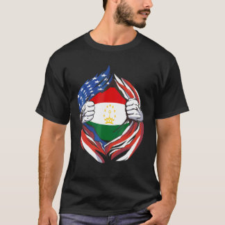 Camiseta Bandeira do Tajiquistão Americano Orgulhoso do Meu