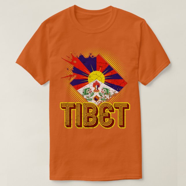 Camiseta Bandeira do Tibete (Frente do Design)