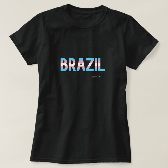 Camiseta Bandeira do Transgênero do Orgulho do Brasil (Frente do Design)