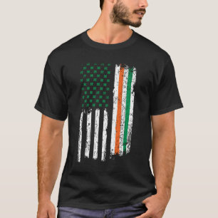 Camiseta Bandeira do Trevo Americano Irlandês Dia de Paddy