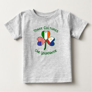 Camiseta Bandeira do Trevo da Irlanda Filipina Personalizad