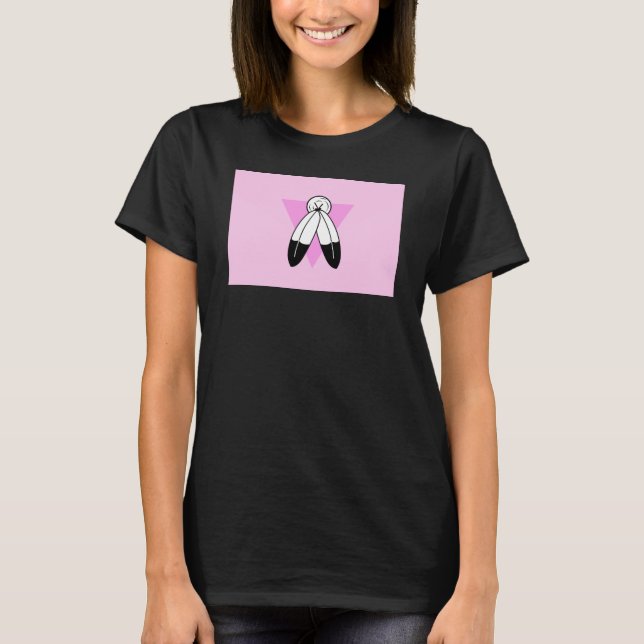 Camiseta Bandeira do Triângulo Rosa Two-Spirit (Frente)