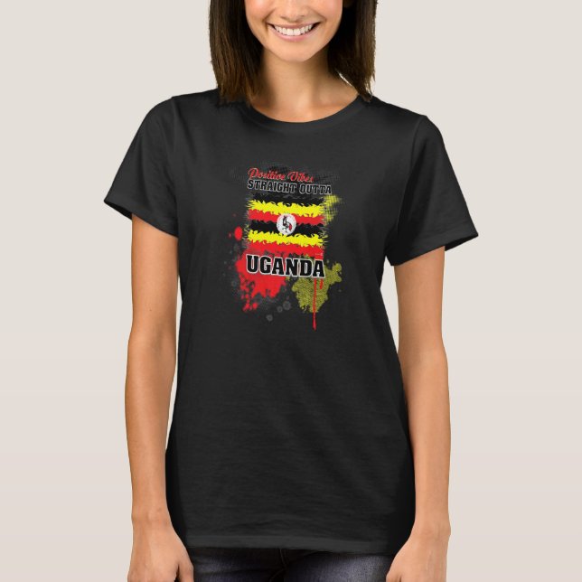 Camiseta Bandeira do Uganda (Frente)
