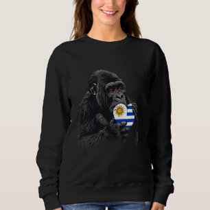 Camiseta Bandeira do Uruguai Gorillla Coração Orgulho Urugu