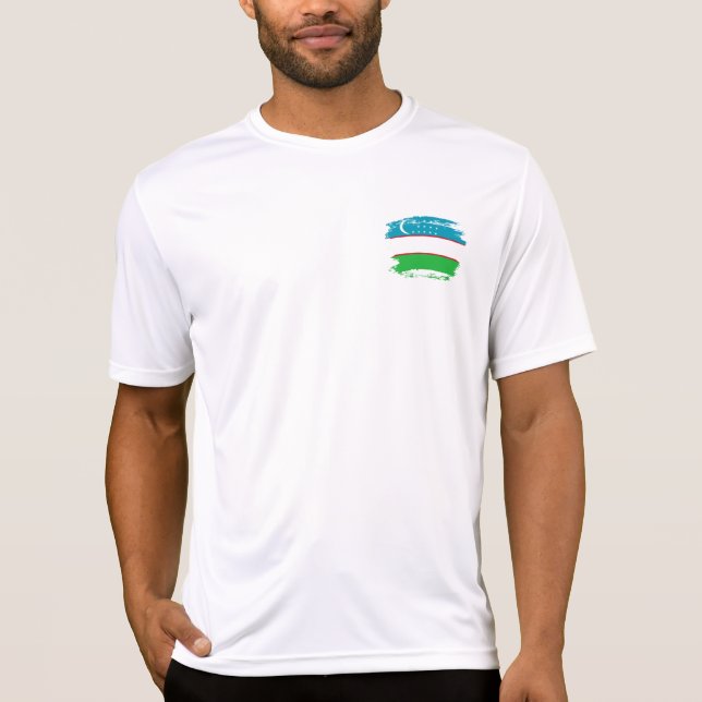 Camiseta bandeira do Usbequistão (Frente)