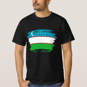 Camiseta bandeira do Usbequistão