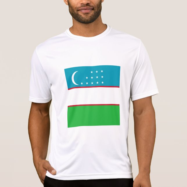 Camiseta bandeira do Uzbequistão (Frente)