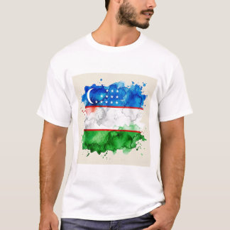 Camiseta Bandeira do Uzbequistão | Emblema Oficial Uzbeque 