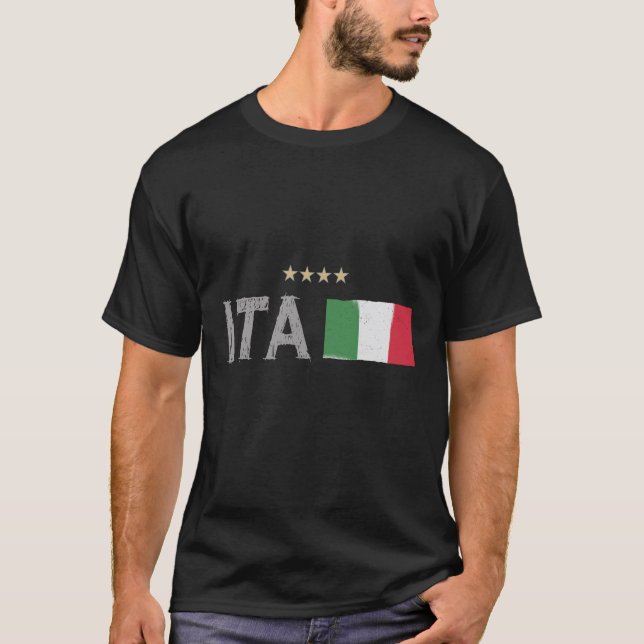 Camiseta Bandeira do Ventilador de Futebol da Itália (Frente)