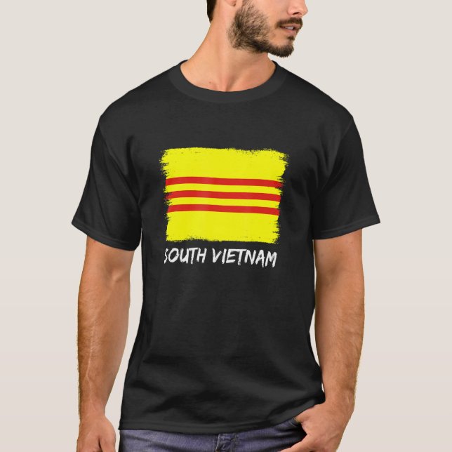 Camiseta Bandeira Do Vietname Do Sul (Frente)