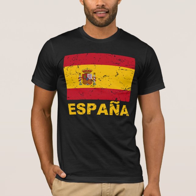 Camiseta Bandeira do vintage da espanha (Frente)