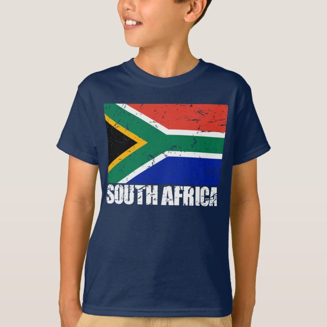 Camiseta Bandeira do vintage de África do Sul (Frente)