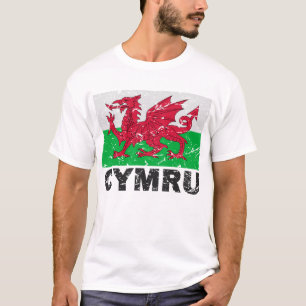 Camiseta Bandeira do vintage de Wales CYMRU