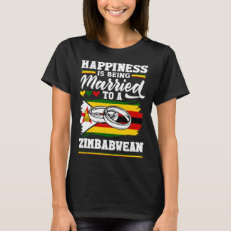 Camiseta Bandeira Do Zimbábue Casada Com Um Zimbabué