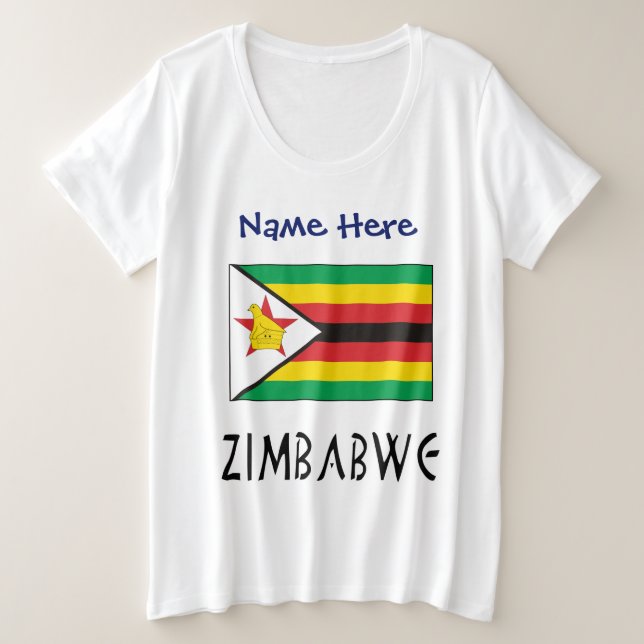 Camiseta Bandeira do Zimbábue Personalizada (Frente do Design)