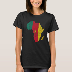 Camiseta Bandeira dos Camarões África Silhueta Contínua Gif