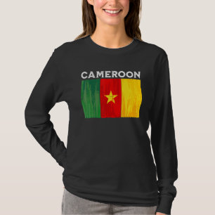 Camiseta Bandeira dos Camarões Vintage Sinalizador dos Cama
