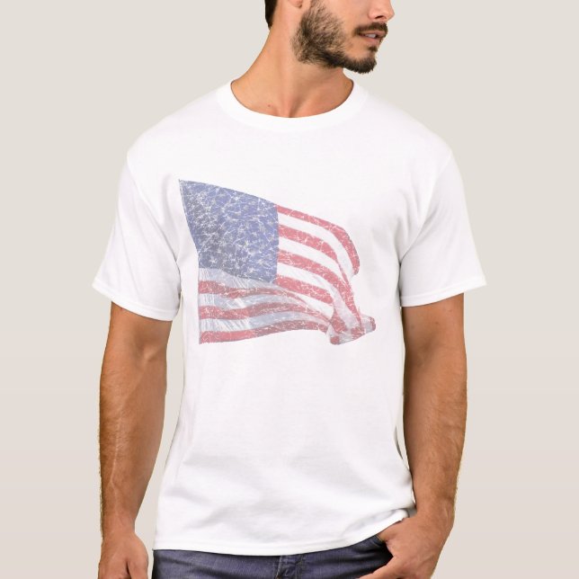 Camiseta Bandeira dos E.U. - afligida (Frente)