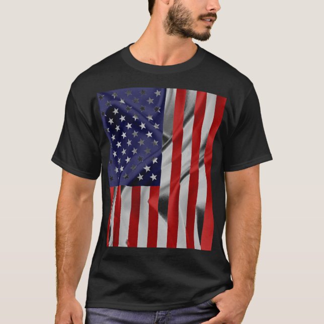 Camiseta Bandeira dos Estados Unidos da América Black (Frente)