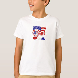 Camiseta Bandeira dos Estados Unidos da América Bola de Fut
