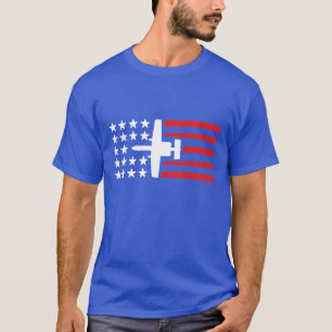Camiseta Bandeira dos Estados Unidos do jato do ataque de