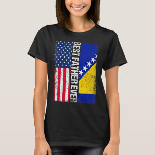 Camiseta Bandeira dos Estados Unidos e melhor pai da Bósnia