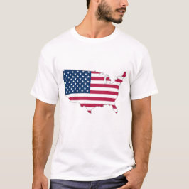 Camiseta Bandeira dos Estados Unidos no mapa