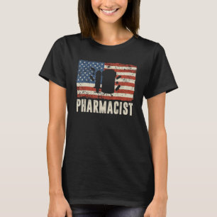Camiseta Bandeira dos Estados Unidos Orgulhosa Farmacêutica