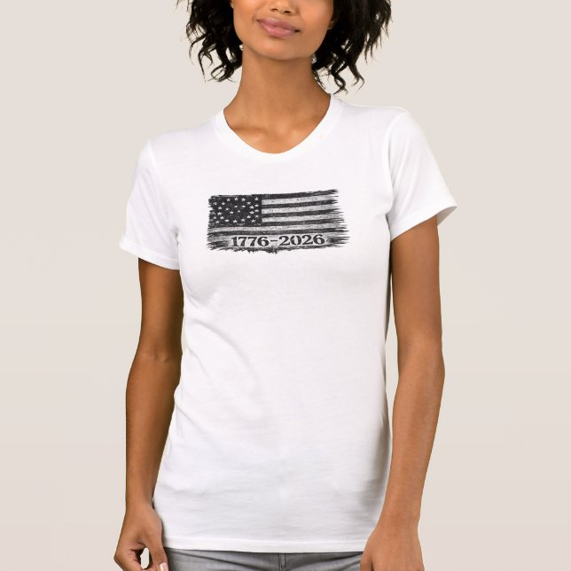 CAMISETA BANDEIRA DOS EUA 1776-2026 (Frente)