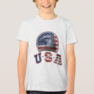 Camiseta Bandeira dos EUA Águia Americana Vintage Bandeira 