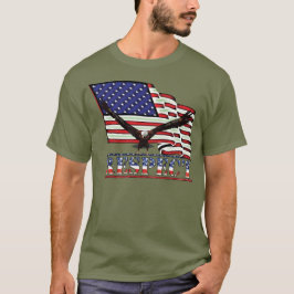 Camiseta Bandeira dos EUA & Águia sobre RESPEITO