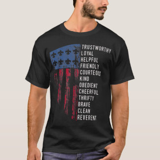 Camiseta Bandeira dos EUA América Vintage Escotismo