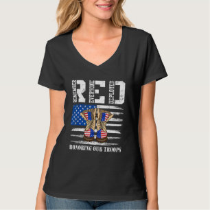 Camiseta Bandeira dos EUA Apoie Nossas Tropas Lembre-se de 