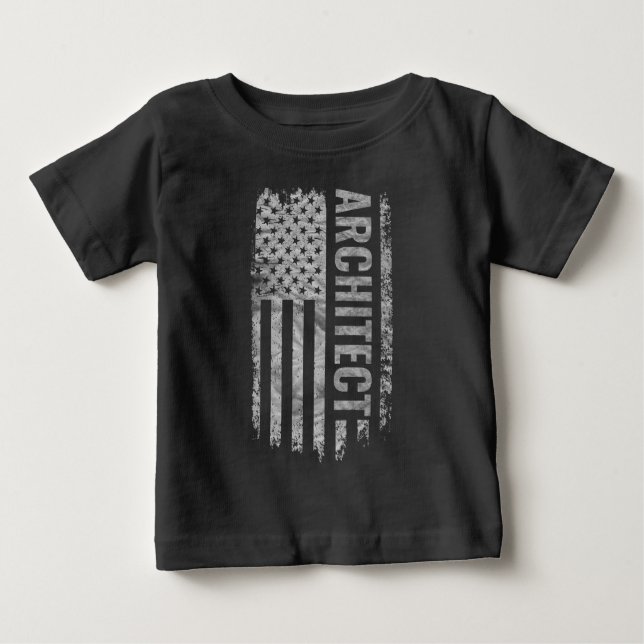 Camiseta Bandeira dos EUA Arquiteto design desgastado (Frente)