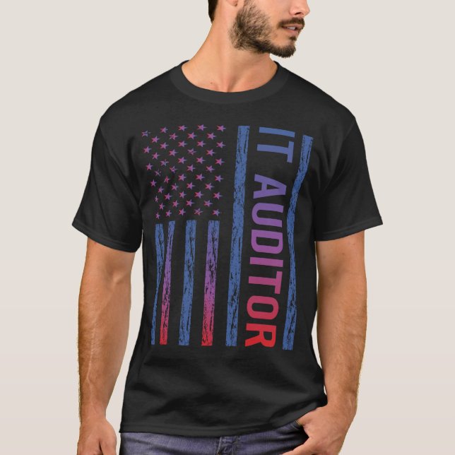 Camiseta Bandeira dos EUA Auditor de TI (Frente)