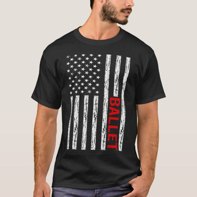 Camiseta Bandeira dos EUA Ballet Bailarina (Frente)
