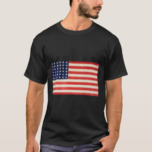Camiseta Bandeira Dos EUA Básica Para Homens Mulheres E Cri