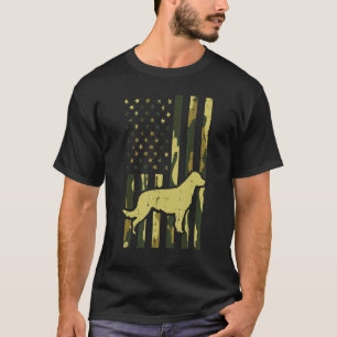 Camiseta Bandeira dos EUA Camuflada Cachorro Pet Golden Ret