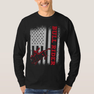 Camiseta Bandeira dos EUA Cavaleiro de Touro Americano Rode