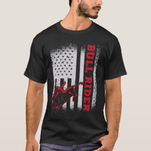 Camiseta Bandeira dos EUA Cavaleiro de Touro Americano Rode