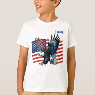 Camiseta Bandeira dos EUA com a American Eagle Boy
