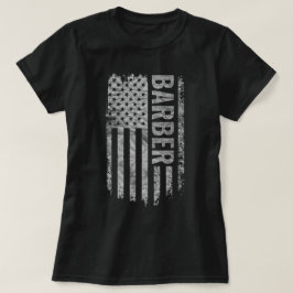 Camiseta Bandeira dos EUA com design desgastado para barbei