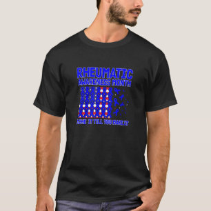 Camiseta Bandeira dos EUA com fitas azuis para conscientiza