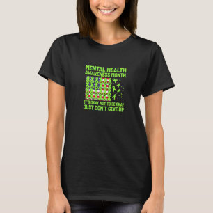 Camiseta bandeira dos EUA com fitas verde-limão para saúde