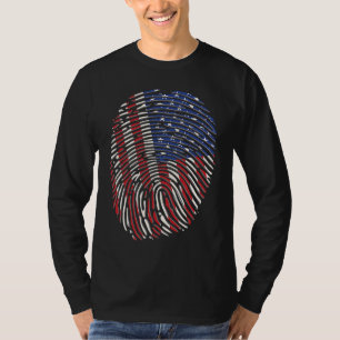 Camiseta Bandeira dos EUA com Impressão Digital para Homens