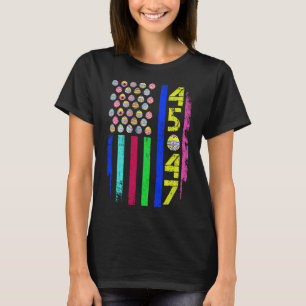 Camiseta Bandeira Dos Eua Com Ovos Engraçado Trump 45 47 Pá
