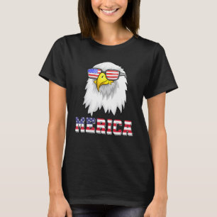 Camiseta Bandeira dos EUA Cool Merica Óculos de Sol Patriot