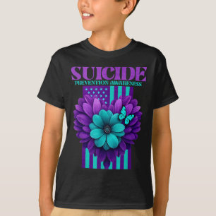 Camiseta Bandeira dos EUA de Conscientização sobre Prevençã